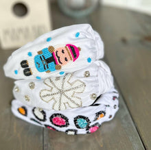 Load image into Gallery viewer, Glam Snowflake Beaded Headband.
