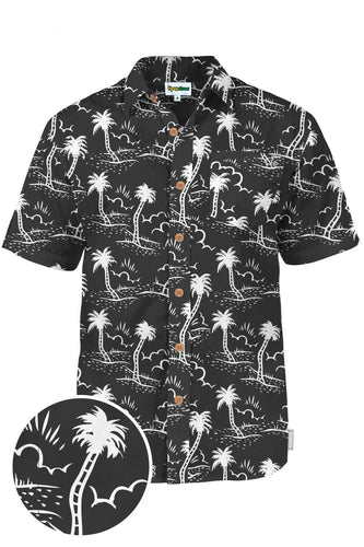 Men's Monocrome Moonlight Hawaiian Shirt.