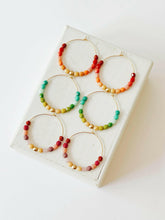 Load image into Gallery viewer, Colorful Gold Filled Ombre Hoops.

