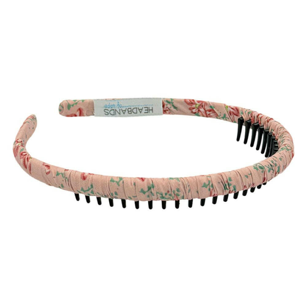 Thin Floral Headband - Pink.