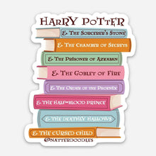 Load image into Gallery viewer, Harry Potter Book Stack Reading Bookish Hogwarts Sticker.
