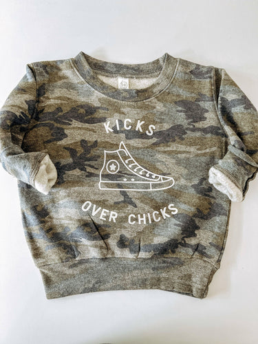 Kicks Over Chicks © Camo Pullover.