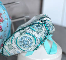 Load image into Gallery viewer, Spring Blues Bridgette Beaded Top Knot Headband
