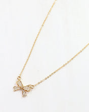 Load image into Gallery viewer, Darcy CZ Bow Necklace Gold
