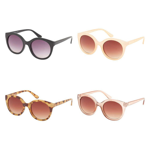 Round Cat Eye - Crystal Colors Sunglasses - 1400 Rose.