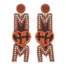 Load image into Gallery viewer, Sport Mom Crystal Beaded Embroidery Earrings.
