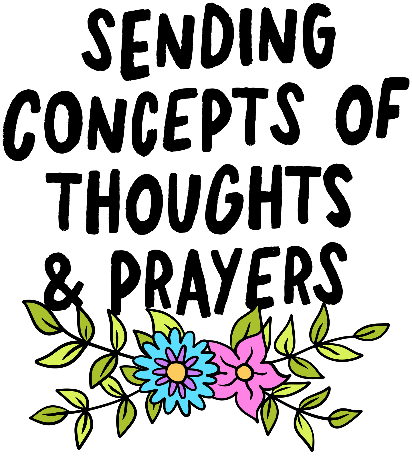 Sending Concepts of Thoughts & Prayers Sticker