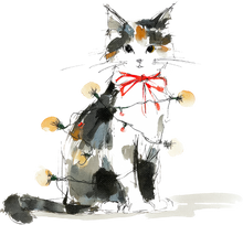 Load image into Gallery viewer, Cat Watercolor Ornaments
