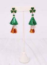 Load image into Gallery viewer, Clover Tassel Earring GREEN MULTI.
