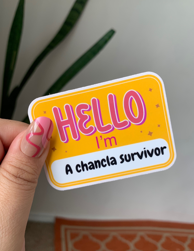 Chancla Survivor Funny Latina Sticker.