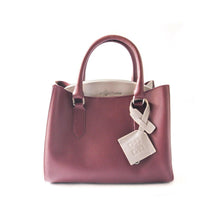 Load image into Gallery viewer, Emma Leather Satchel - Burgundy/Taupe.
