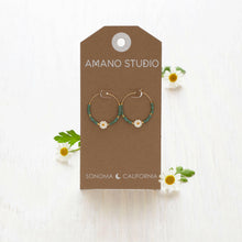 Load image into Gallery viewer, Daisy Bead Hoop Earrings.
