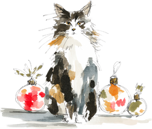 Load image into Gallery viewer, Cat Watercolor Ornaments
