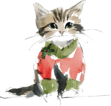 Load image into Gallery viewer, Cat Watercolor Ornaments
