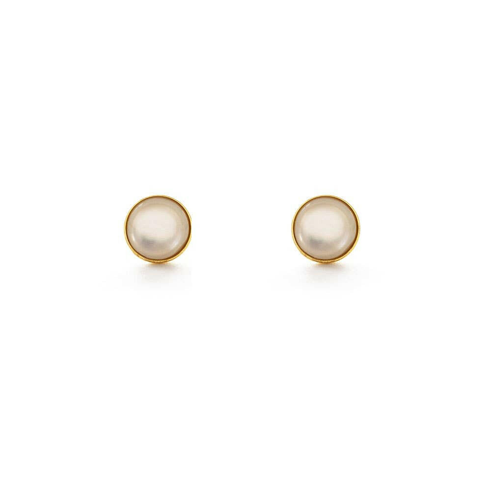 4mm Mother of Pearl Stud Earrings.