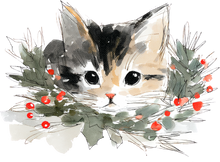 Load image into Gallery viewer, Cat Watercolor Ornaments
