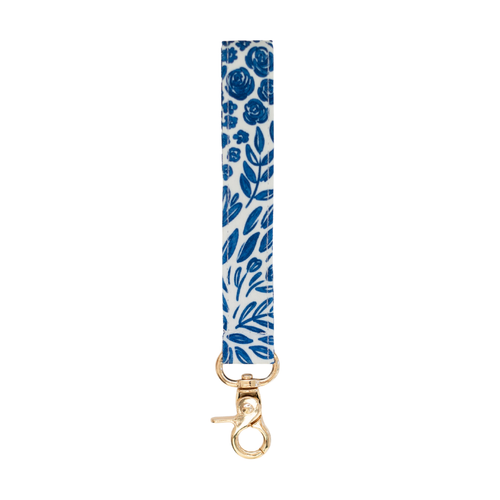 Porcelain Floral Wristlet Keychain.