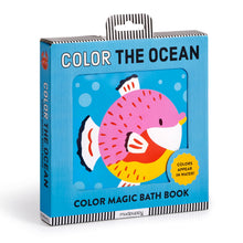 Load image into Gallery viewer, Color the Ocean Color Magic Bath Book.
