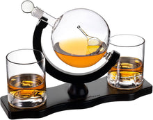 Load image into Gallery viewer, Sailfish Whiskey Decanter Dispenser and 4 Liquor Glasses

