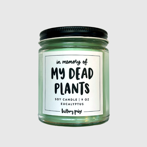 In Memory of My Dead Plants Candle.