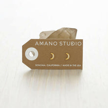 Load image into Gallery viewer, Crescent Moon Crystal Stud Earrings.

