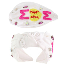 Load image into Gallery viewer, Sport MOM Crystal Beaded Embroidery Headband.
