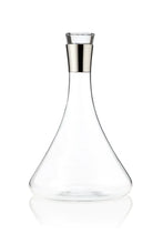 Load image into Gallery viewer, Irving™ Chrome-Rimmed Crystal Wine Decanter.
