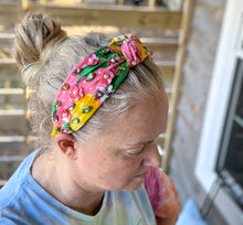 Load image into Gallery viewer, Julie Lemon Floral Pearls Resort Wear Spring Beaded Headband
