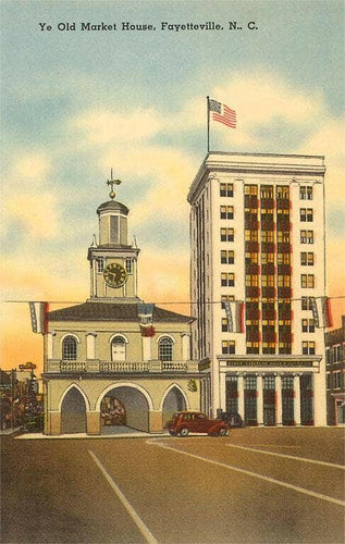Ye Old Market House, Fayetteville - Vintage Image, Art Print.