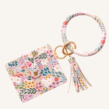 Load image into Gallery viewer, Summer Meadows Circle Wristlet Keyring.
