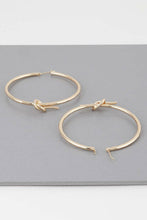Load image into Gallery viewer, Knot Open Hoop Earrings.
