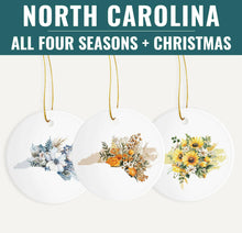 Load image into Gallery viewer, North Carolina Christmas ornament | Four Seasons Series.
