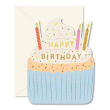 Load image into Gallery viewer, Birthday Cupcake die-cut folded Greeting Card
