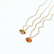 Load image into Gallery viewer, Dainty Gold Plated Necklace With Tiny Beaded Cluster Pendant.

