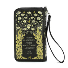 Load image into Gallery viewer, Pride and Prejudice Floral Book Wallet.
