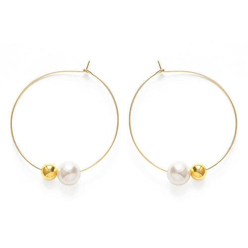 Pearl Orbit Hoop Earrings.