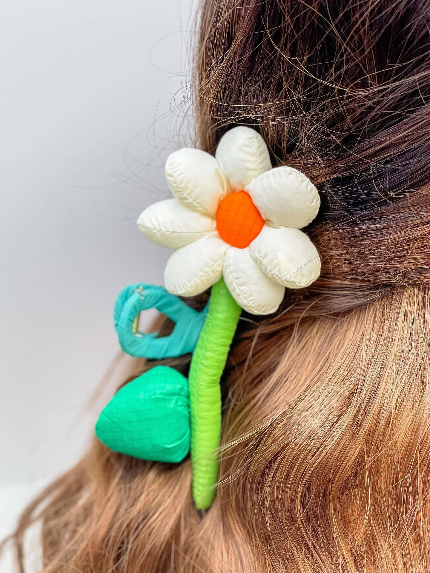 Puffy Flower Hair Clips.