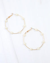 Load image into Gallery viewer, Mount Clemens Pearl Hoop Earring Gold
