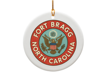 Load image into Gallery viewer, Retro Fort Bragg Seal Ornament
