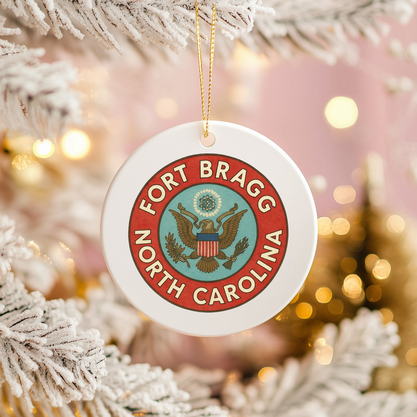 Retro Fort Bragg Seal Ornament