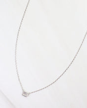 Load image into Gallery viewer, Lincoln CZ Baguette Necklace WR Silver
