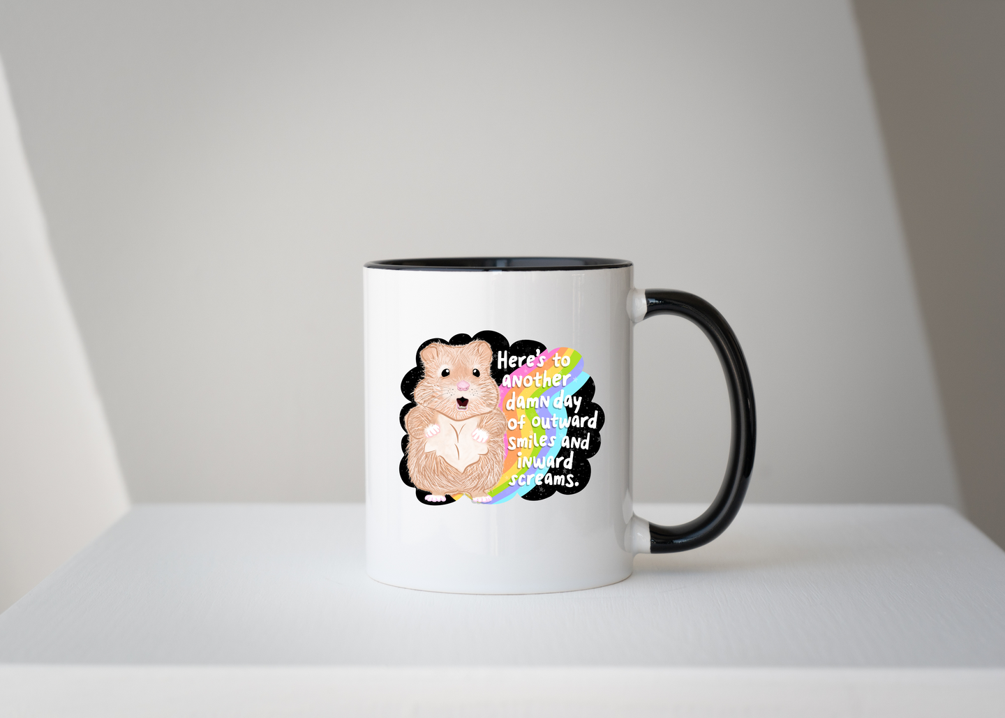 Outward Smiles, Inward Screams Hamster Mug