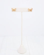 Load image into Gallery viewer, Glendive Butterfly Pave Stud Earring WR Gold
