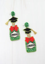 Load image into Gallery viewer, Congrats Grad Bottle Earring GREEN
