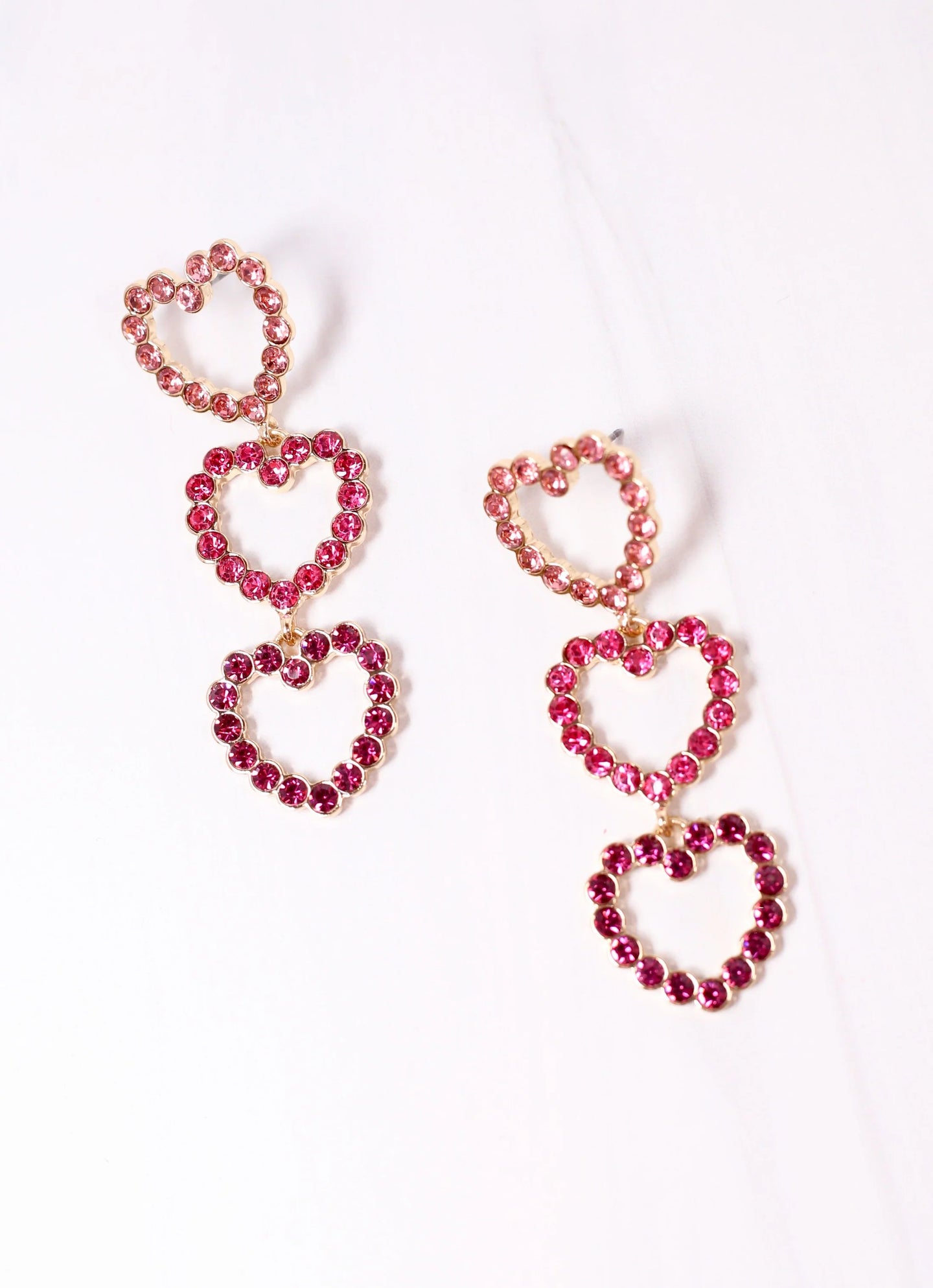 Forever Yours CZ Heart Earring PINK MULTI