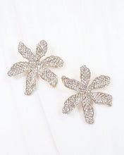 Load image into Gallery viewer, Vicenza Rhinestone Flower Post Earring Gold Silver
