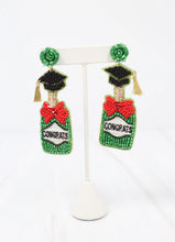Load image into Gallery viewer, Congrats Grad Bottle Earring GREEN
