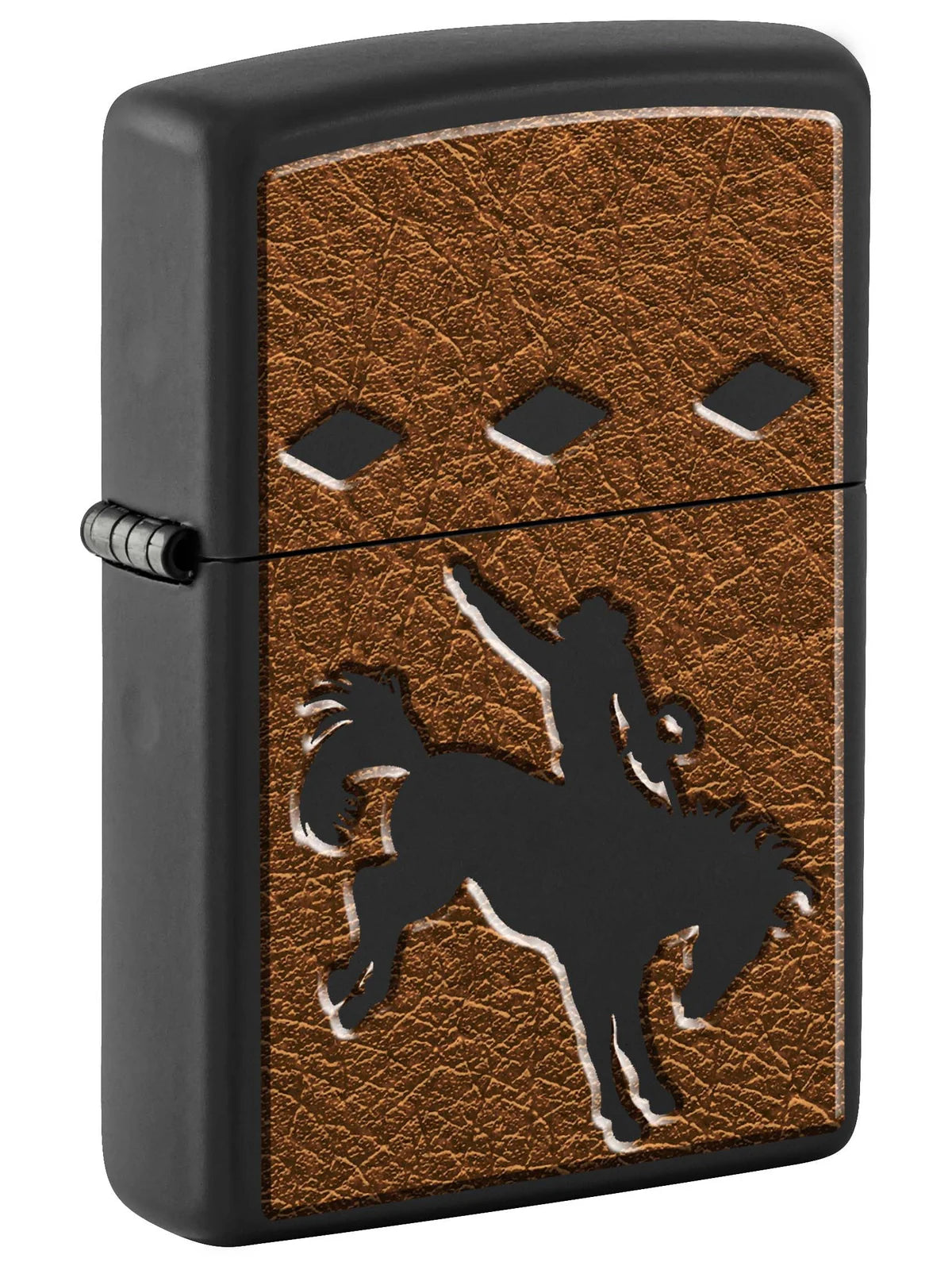 Bucking Bronco and Cowboy - Black Matte 81144 Zippo Lighte