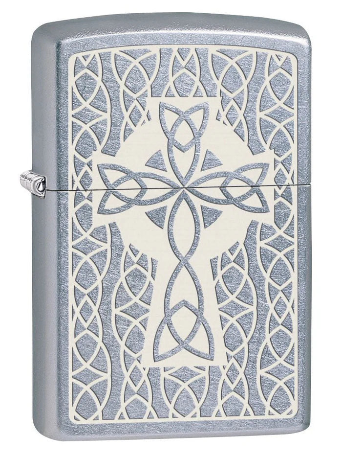 Celtic Cross Engraved - Street Chrome Zippo Lighter