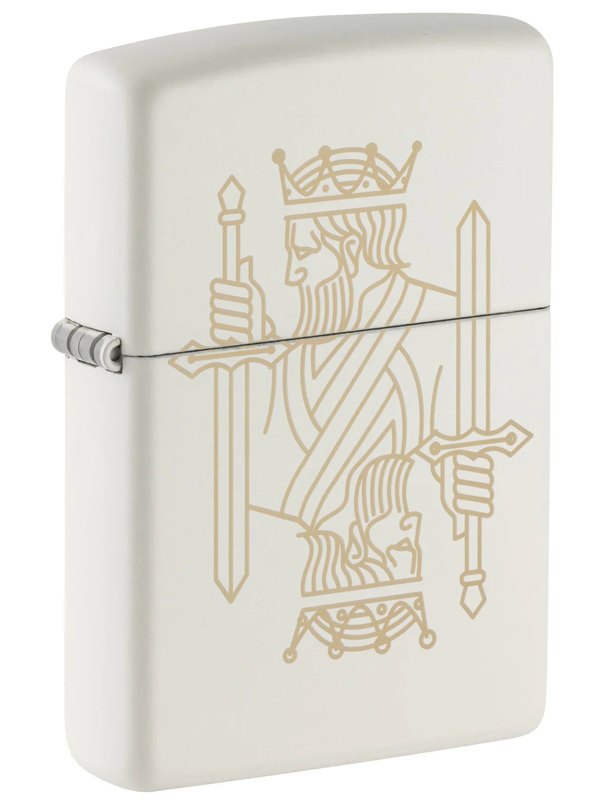 King and Queen, Engraved - White Matte Zippo Lighter